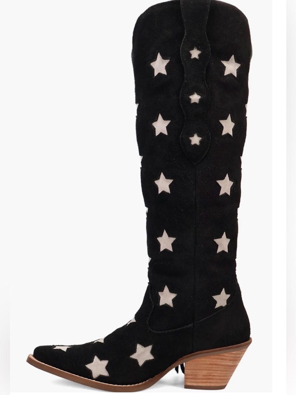 Dingo Superstar Women's Black Suede White Stars Boot Size 8.5 NEW - Picture 7 of 12